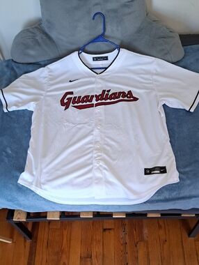Nike White Guardians Baseball Jersey with Red Script NWOT